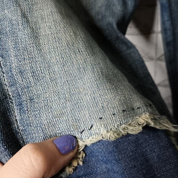 Citizens of Humanity Jeans Blue Denim Distressed Knee Vintage Wash - Picture 7 of 11